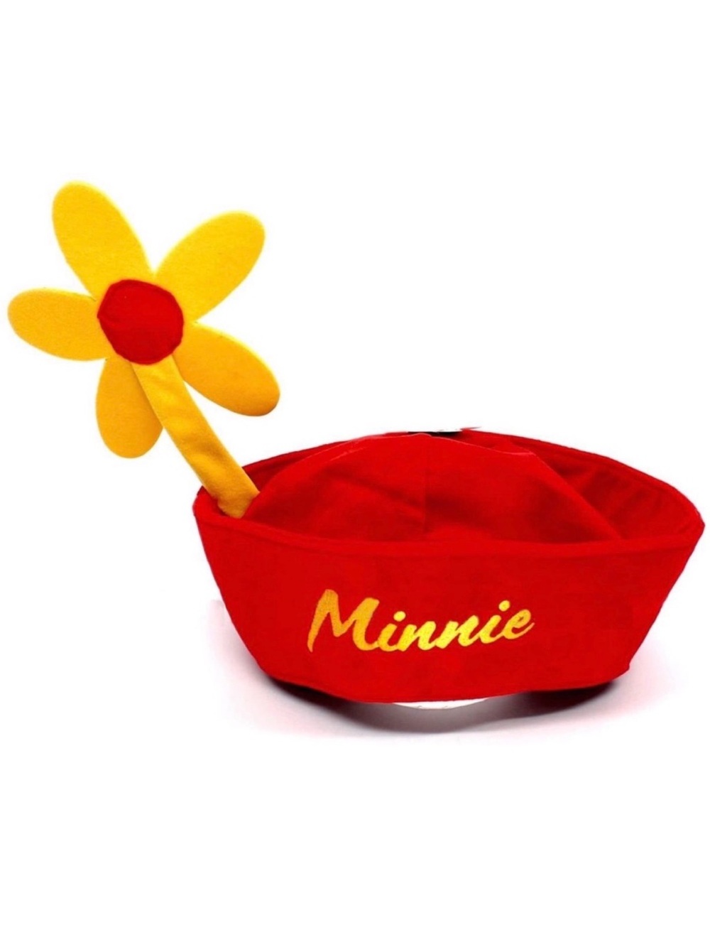 Disney Minnie Red Sailor Hat with Yellow Flower Accent